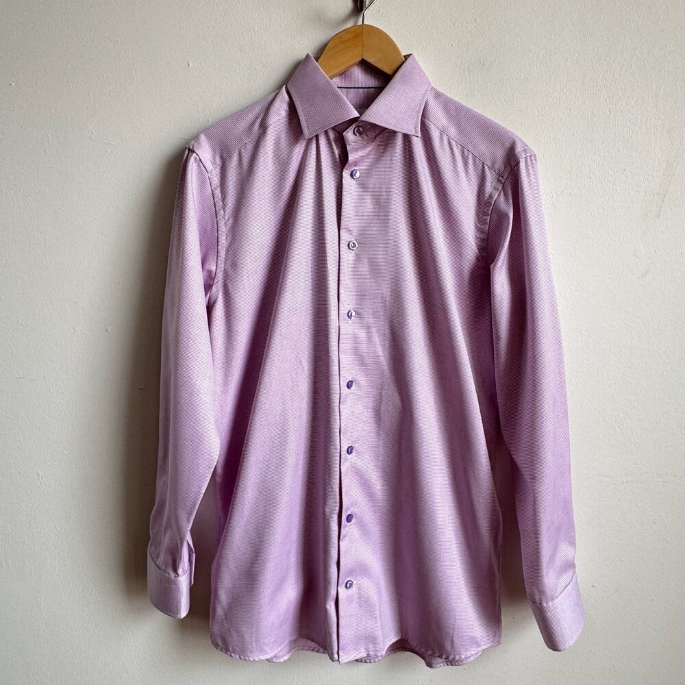 ETON Lavender Check Slim Button Down Shirt